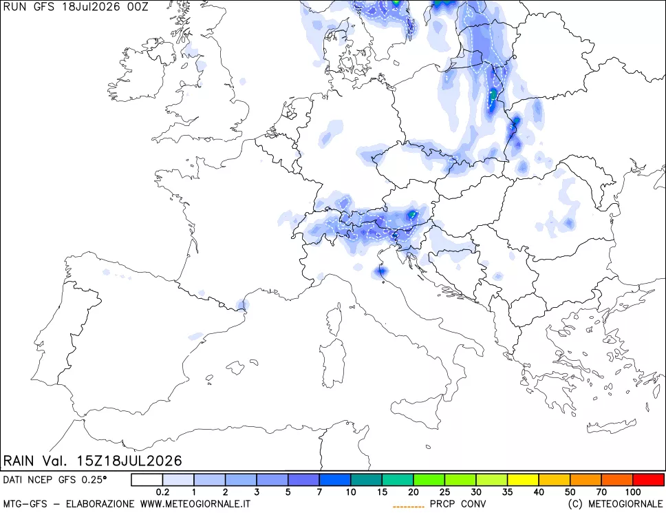 mappa Precipitazioni totali e convettive