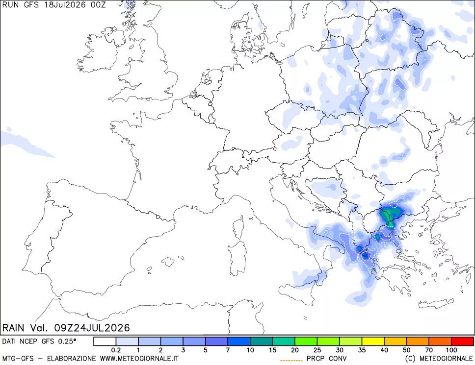 mappa Precipitazioni totali e convettive