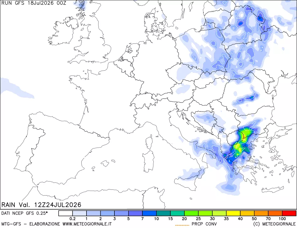 mappa Precipitazioni totali e convettive