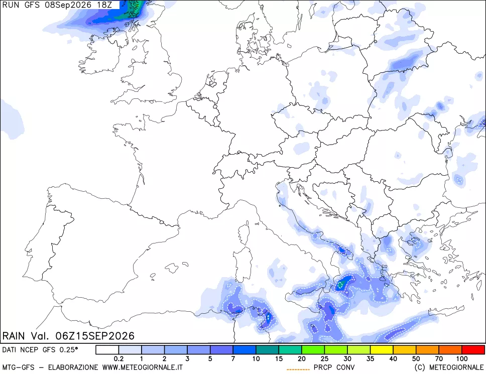 mappa Precipitazioni totali e convettive