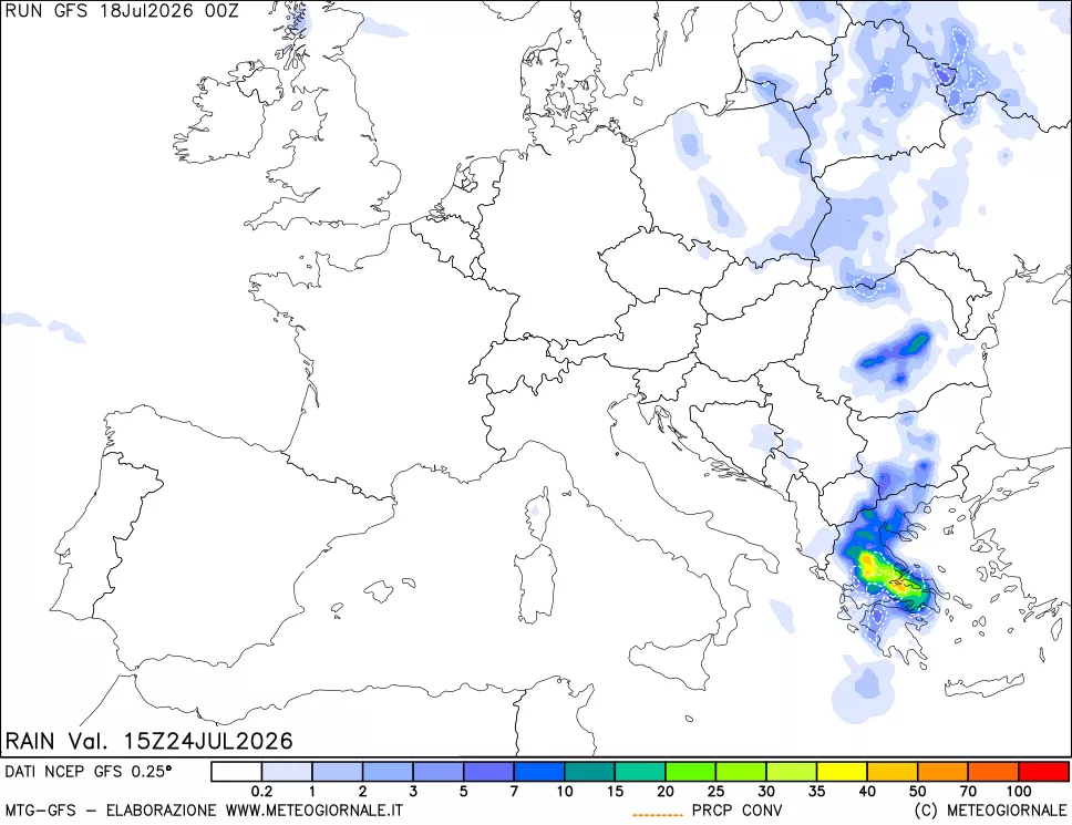 mappa Precipitazioni totali e convettive