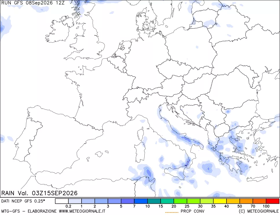 mappa Precipitazioni totali e convettive