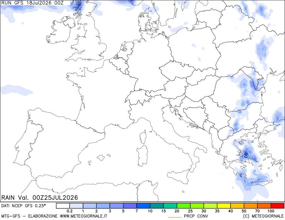 mappa Precipitazioni totali e convettive