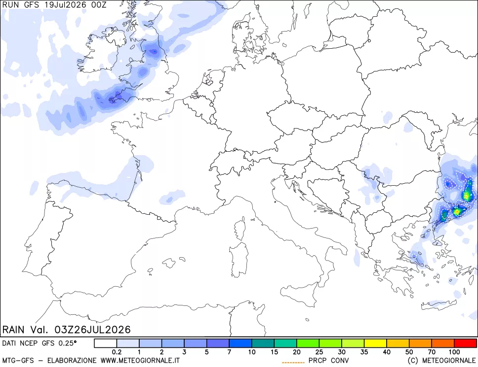 mappa Precipitazioni totali e convettive