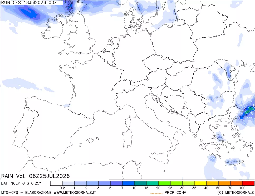 mappa Precipitazioni totali e convettive
