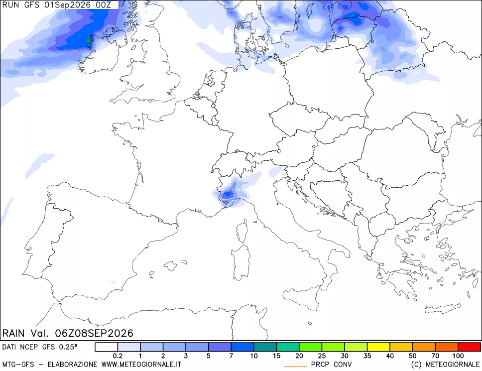 mappa Precipitazioni totali e convettive