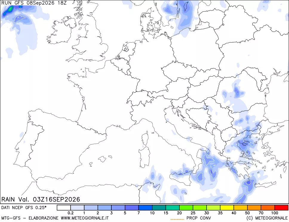 mappa Precipitazioni totali e convettive