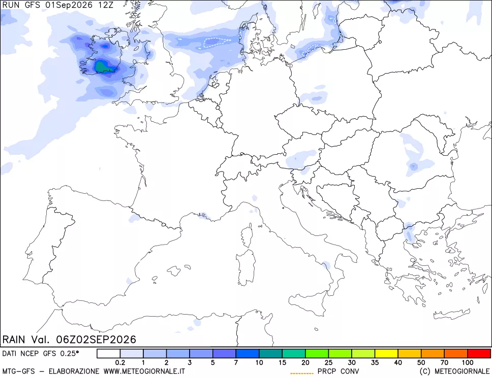 mappa Precipitazioni totali e convettive