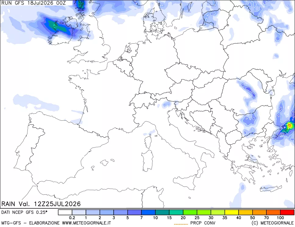 mappa Precipitazioni totali e convettive