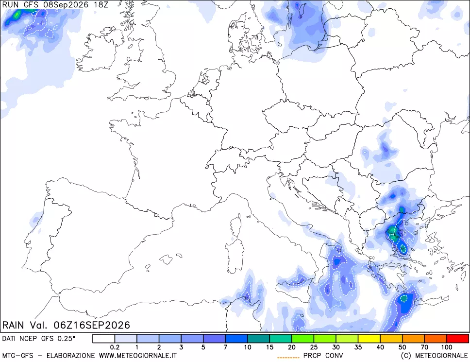 mappa Precipitazioni totali e convettive