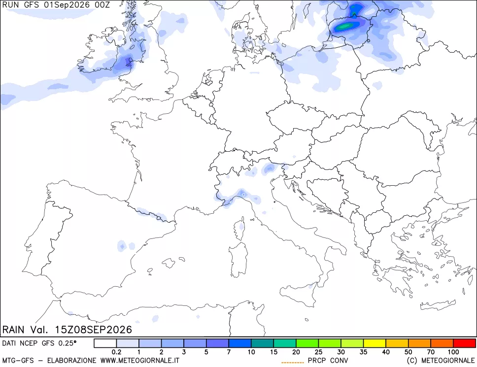 mappa Precipitazioni totali e convettive
