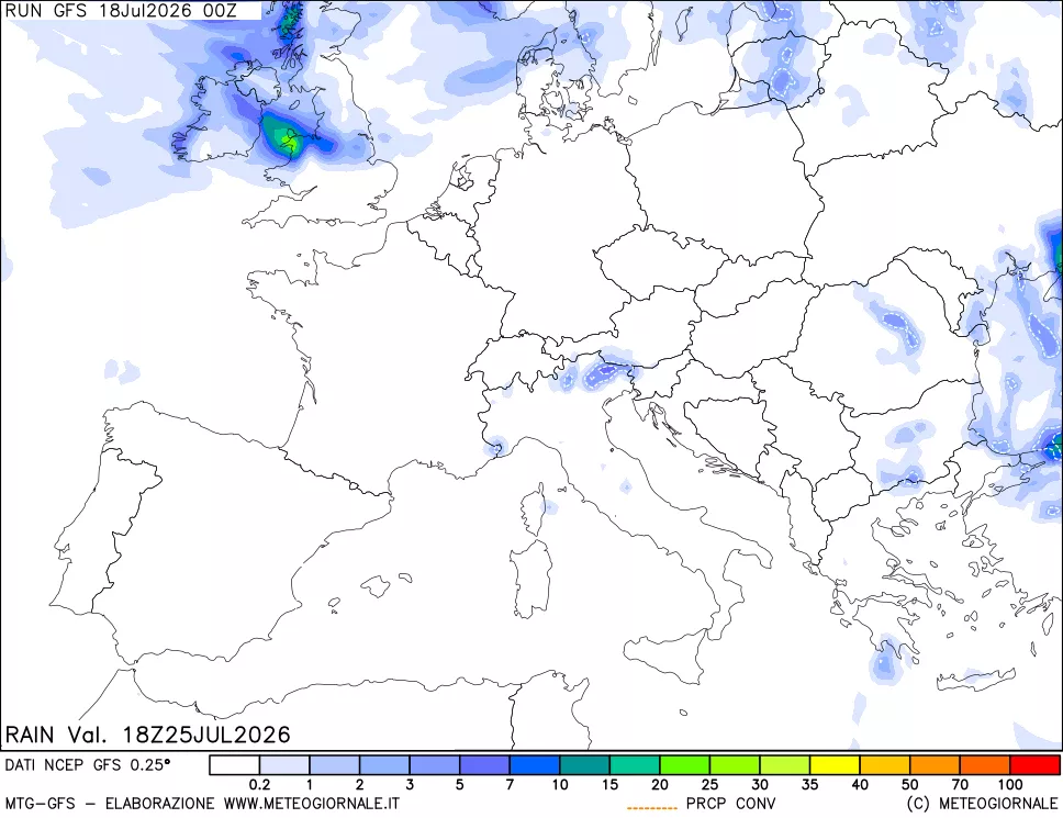 mappa Precipitazioni totali e convettive