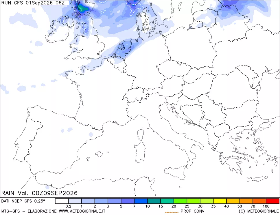 mappa Precipitazioni totali e convettive