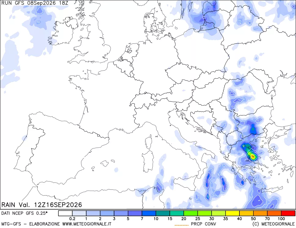 mappa Precipitazioni totali e convettive