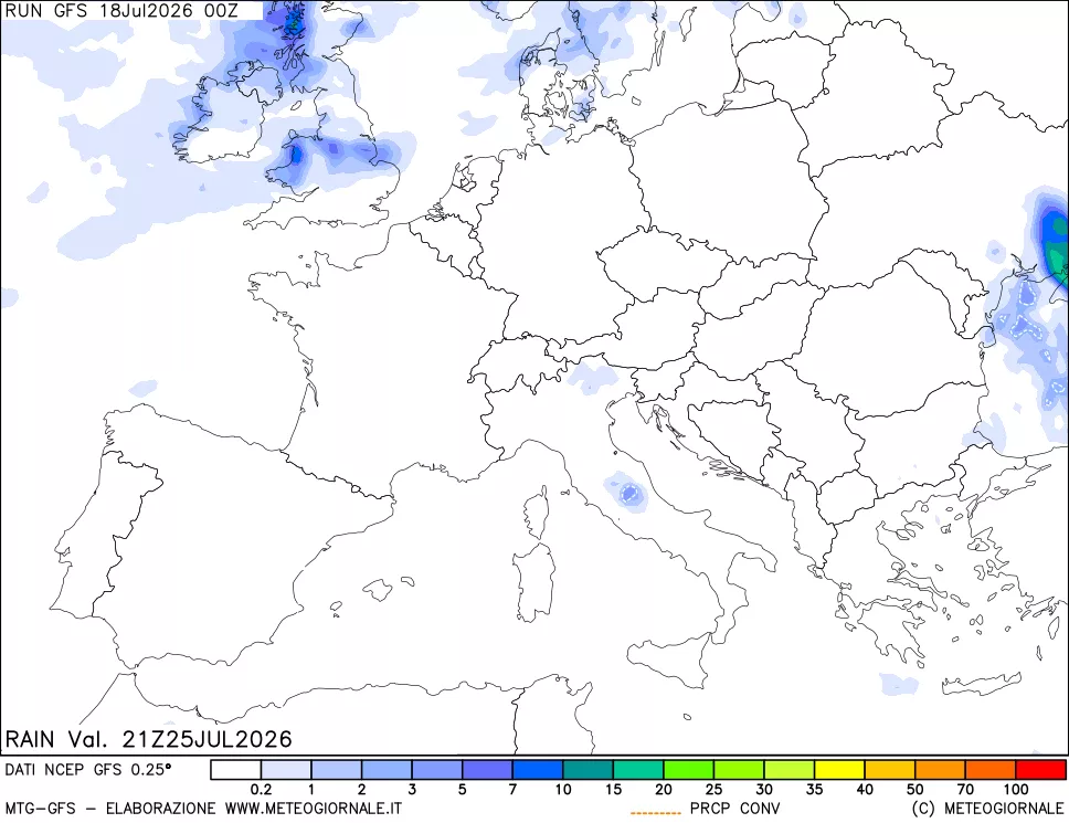 mappa Precipitazioni totali e convettive