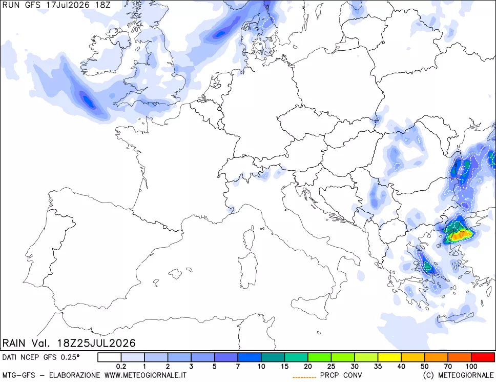 mappa Precipitazioni totali e convettive