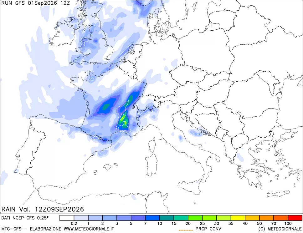 mappa Precipitazioni totali e convettive