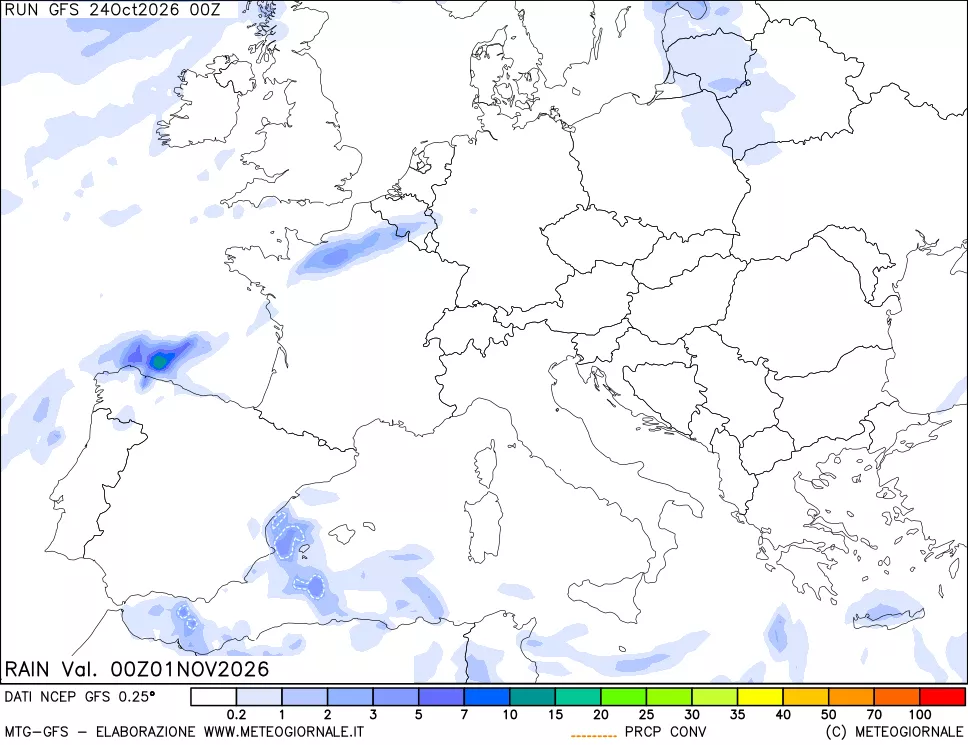 mappa Precipitazioni totali e convettive