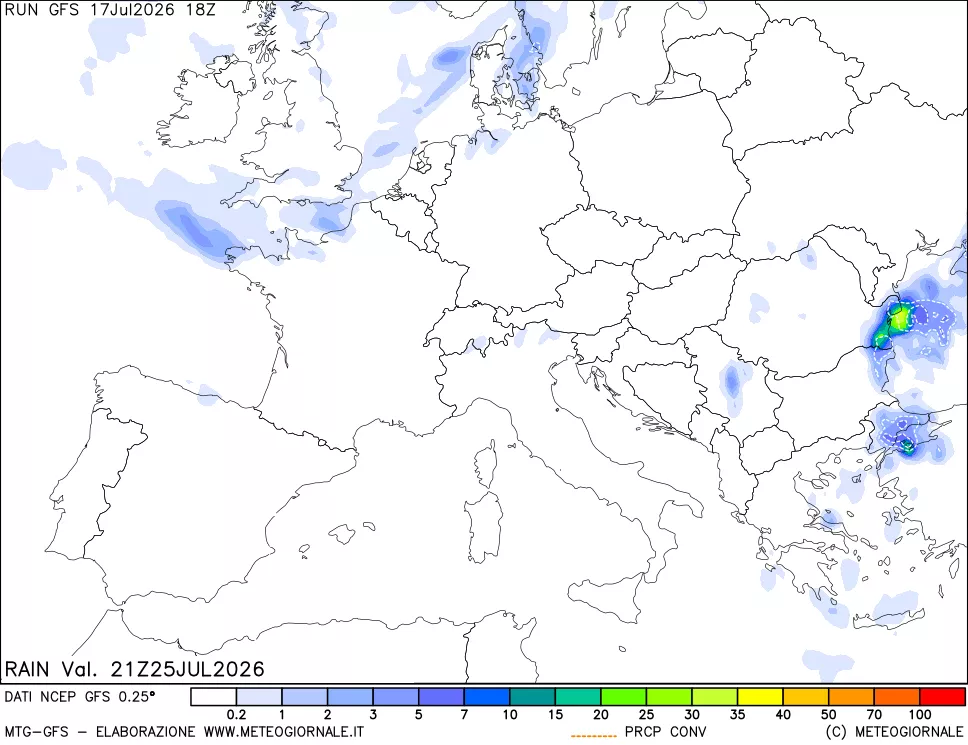 mappa Precipitazioni totali e convettive