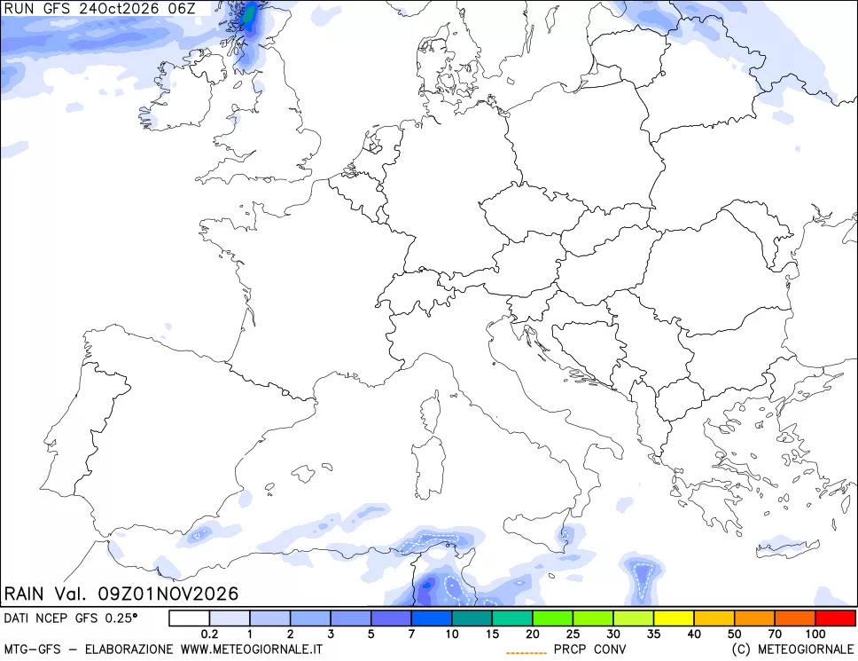 mappa Precipitazioni totali e convettive
