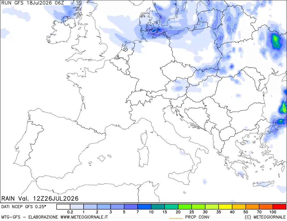 mappa Precipitazioni totali e convettive