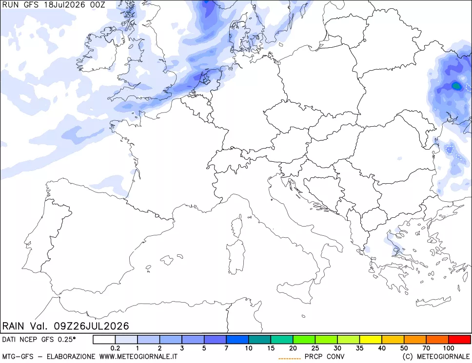 mappa Precipitazioni totali e convettive
