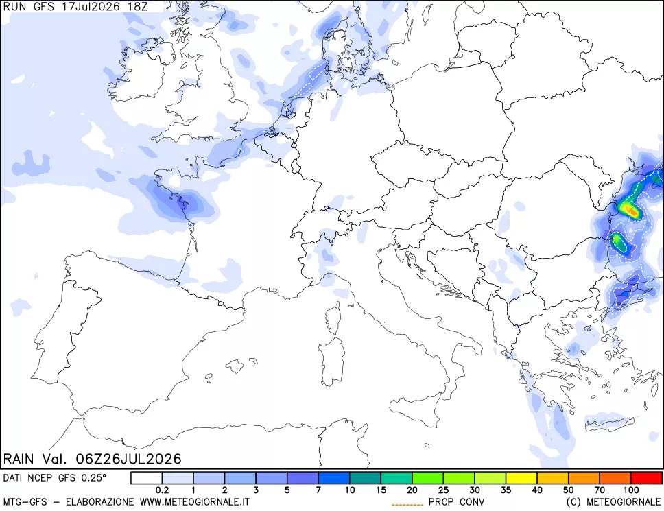 mappa Precipitazioni totali e convettive