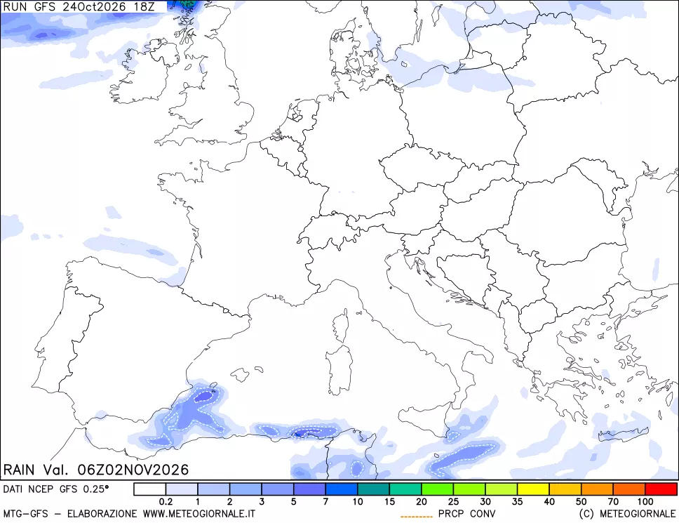 mappa Precipitazioni totali e convettive