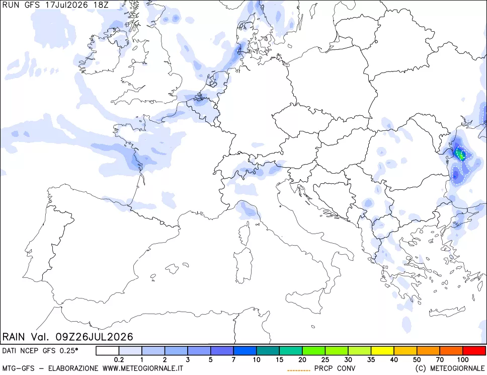 mappa Precipitazioni totali e convettive