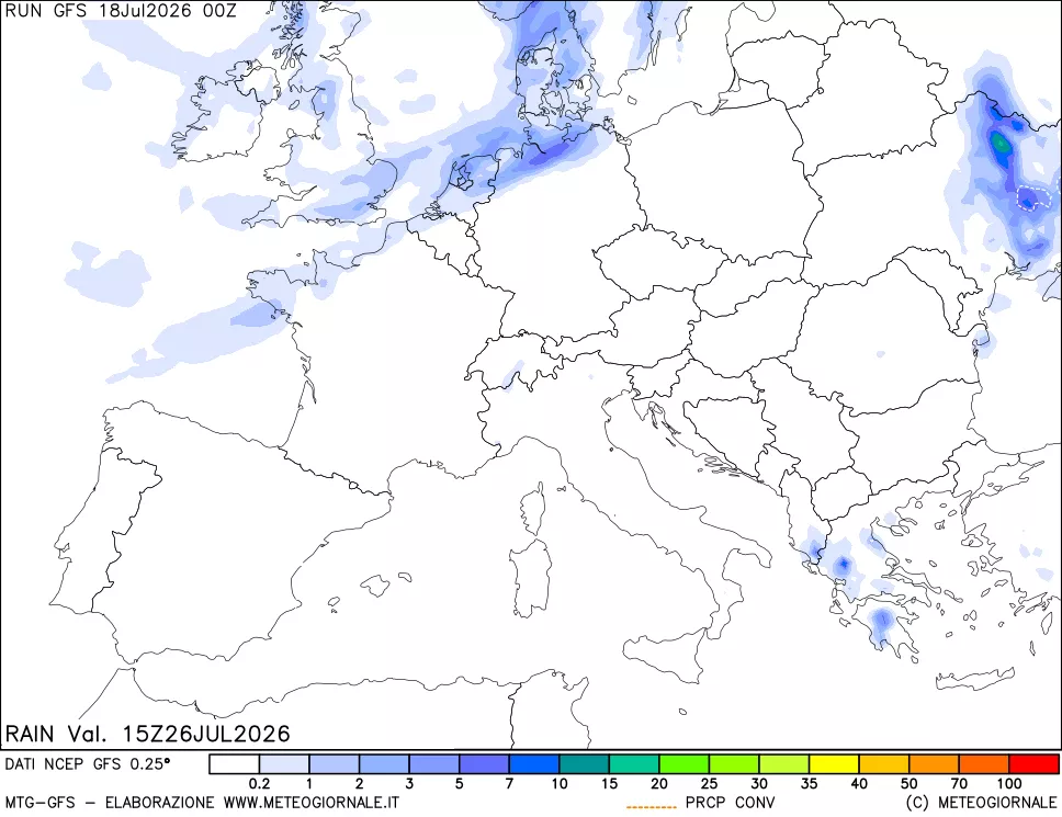 mappa Precipitazioni totali e convettive