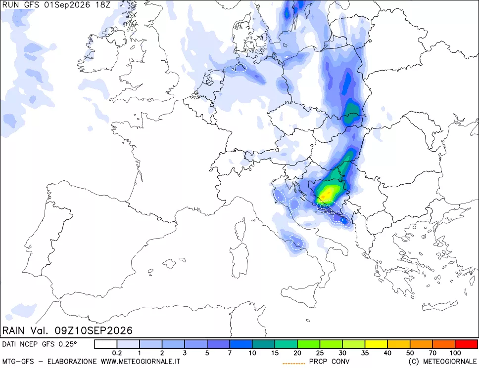 mappa Precipitazioni totali e convettive