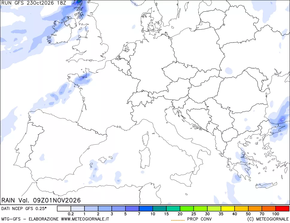mappa Precipitazioni totali e convettive