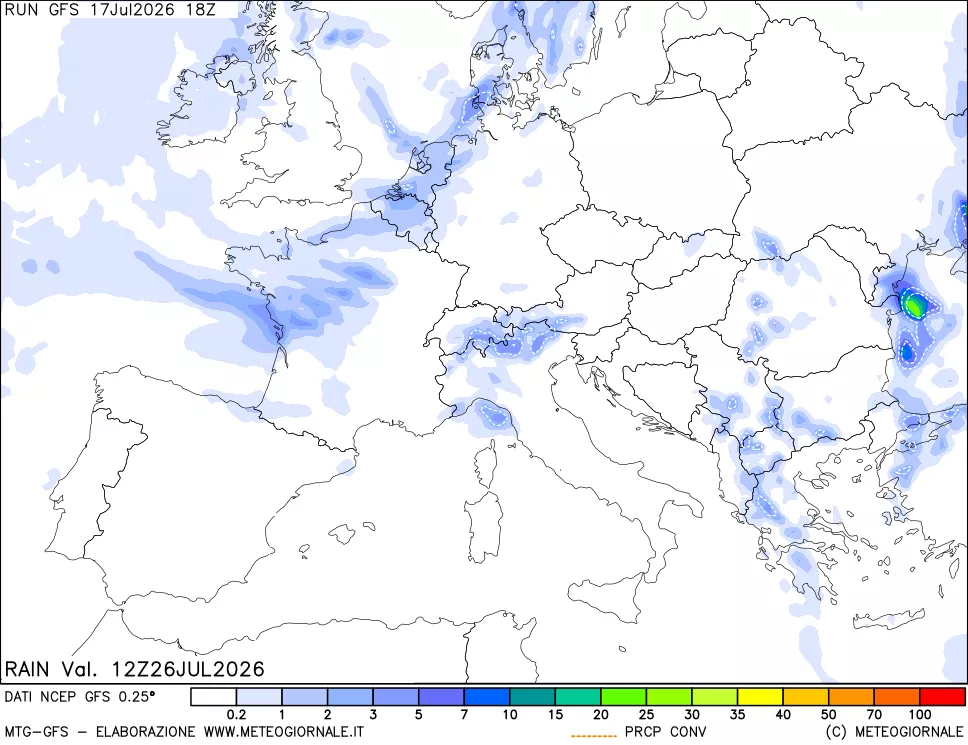 mappa Precipitazioni totali e convettive