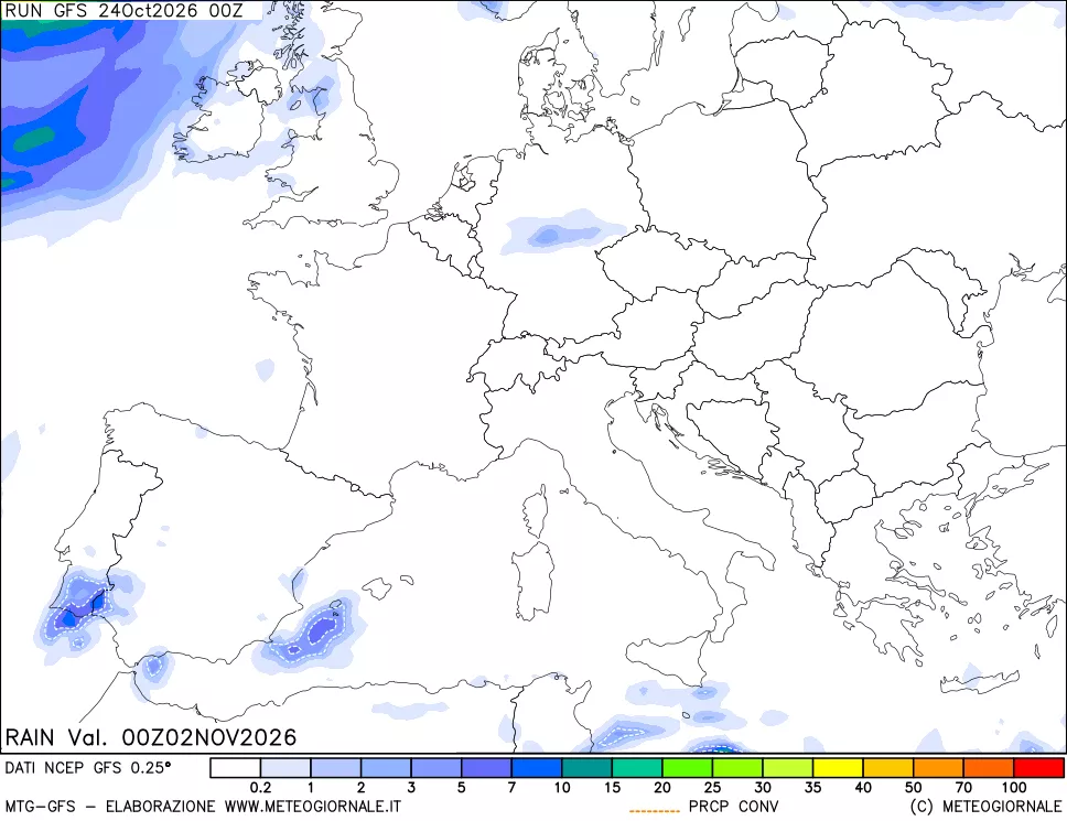 mappa Precipitazioni totali e convettive