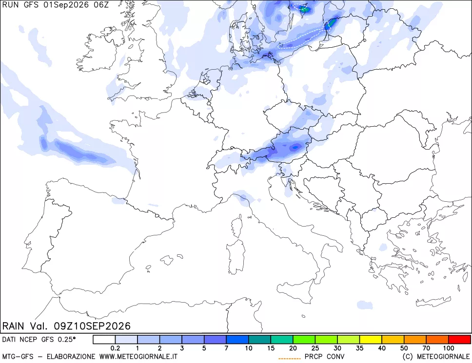 mappa Precipitazioni totali e convettive