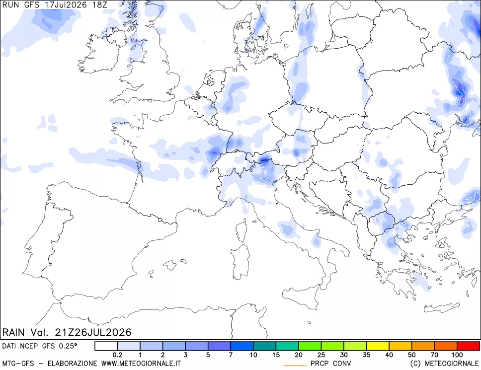 mappa Precipitazioni totali e convettive