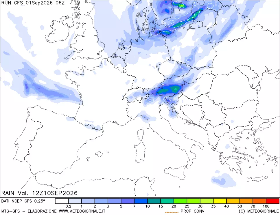 mappa Precipitazioni totali e convettive