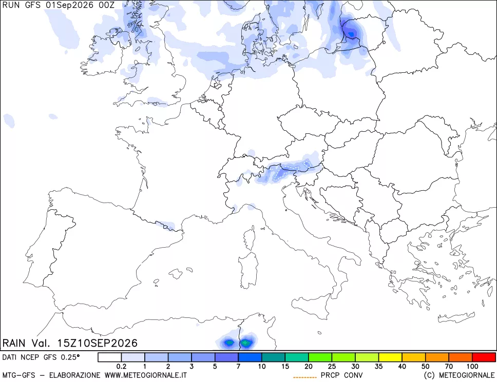 mappa Precipitazioni totali e convettive