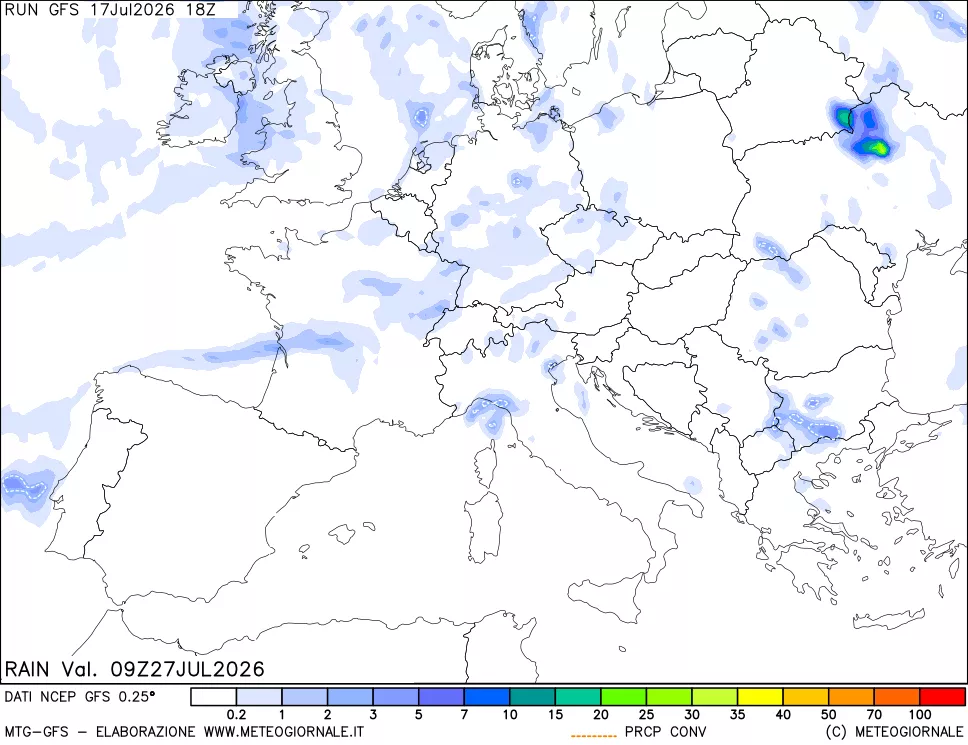 mappa Precipitazioni totali e convettive