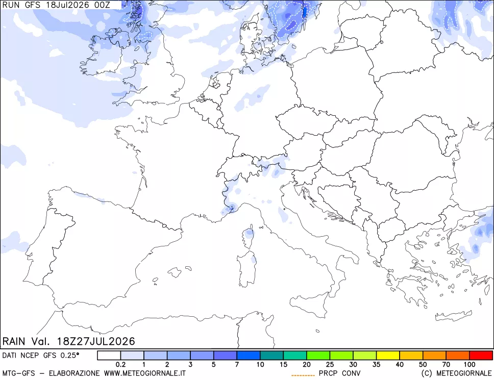 mappa Precipitazioni totali e convettive