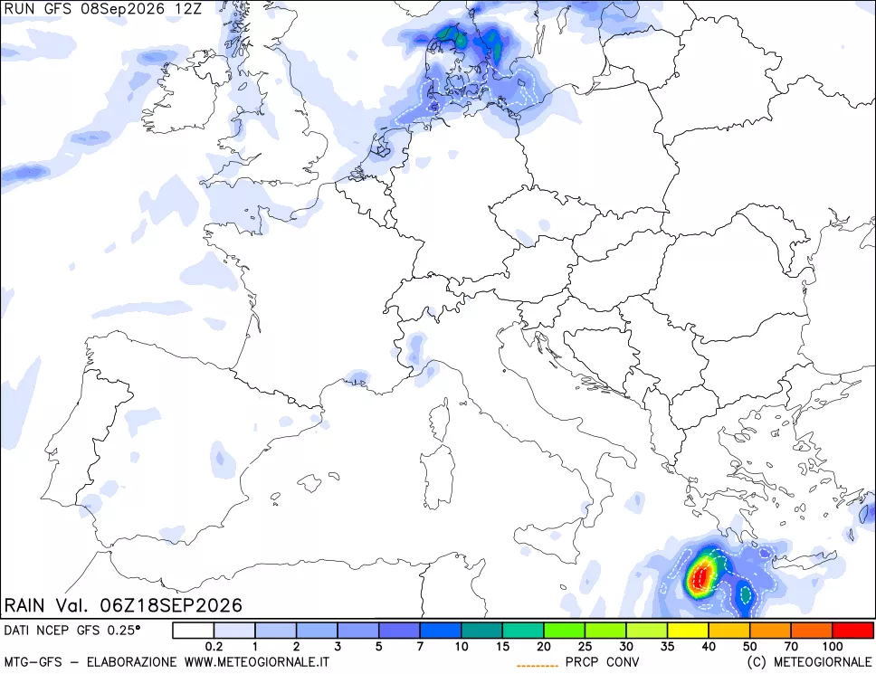 mappa Precipitazioni totali e convettive