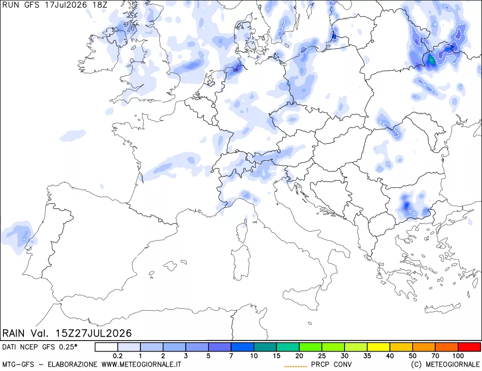 mappa Precipitazioni totali e convettive