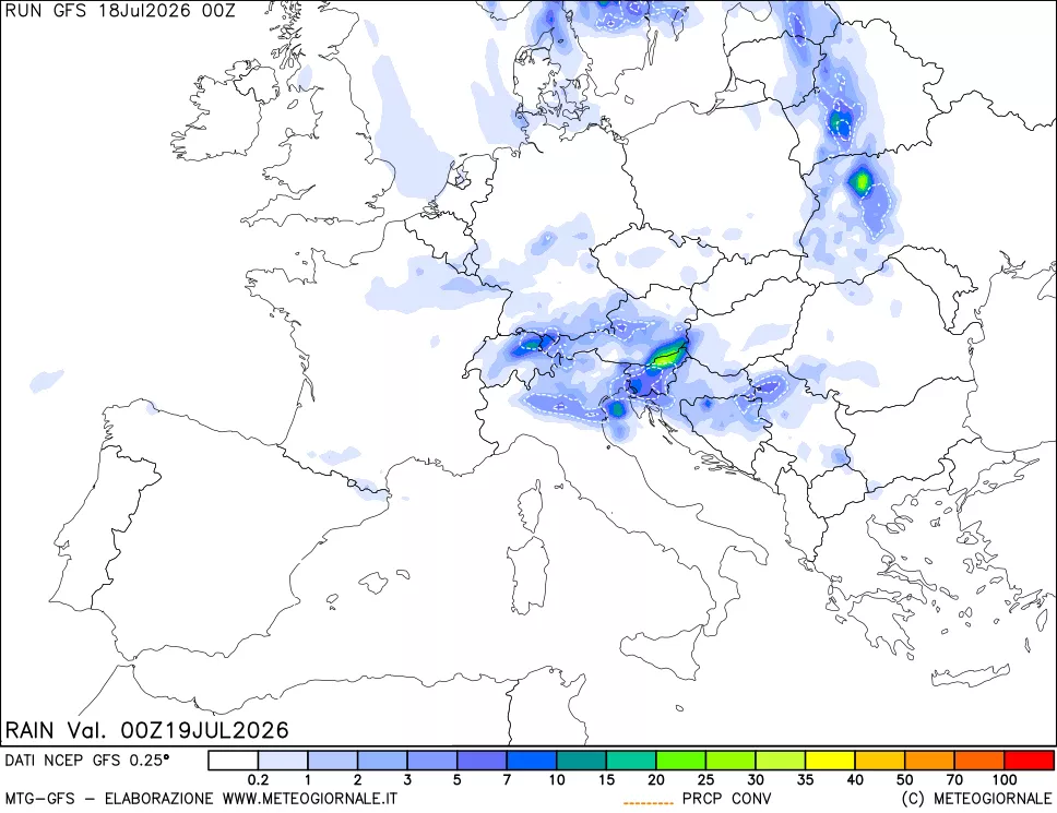 mappa Precipitazioni totali e convettive