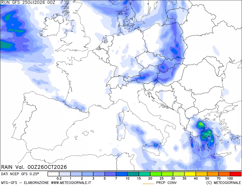 mappa Precipitazioni totali e convettive