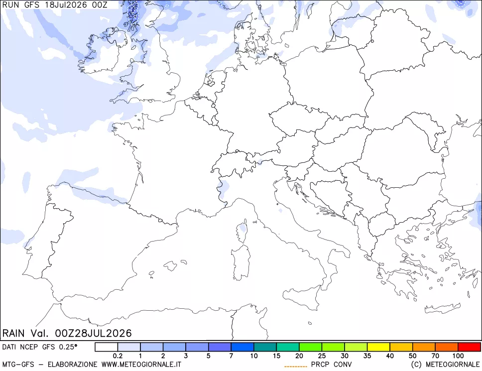 mappa Precipitazioni totali e convettive