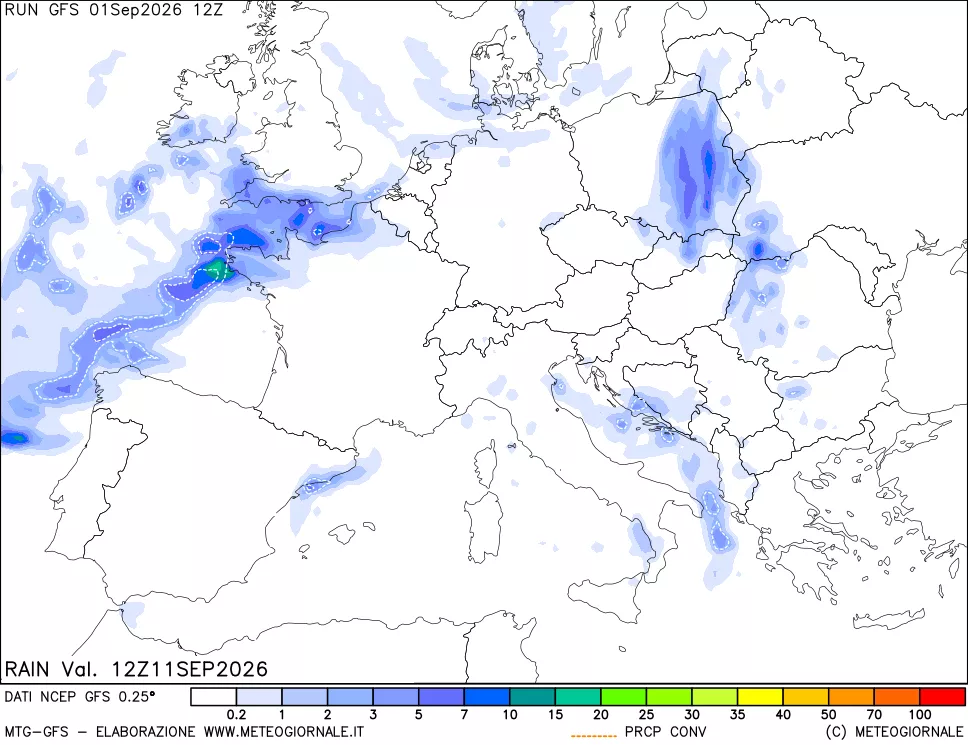 mappa Precipitazioni totali e convettive