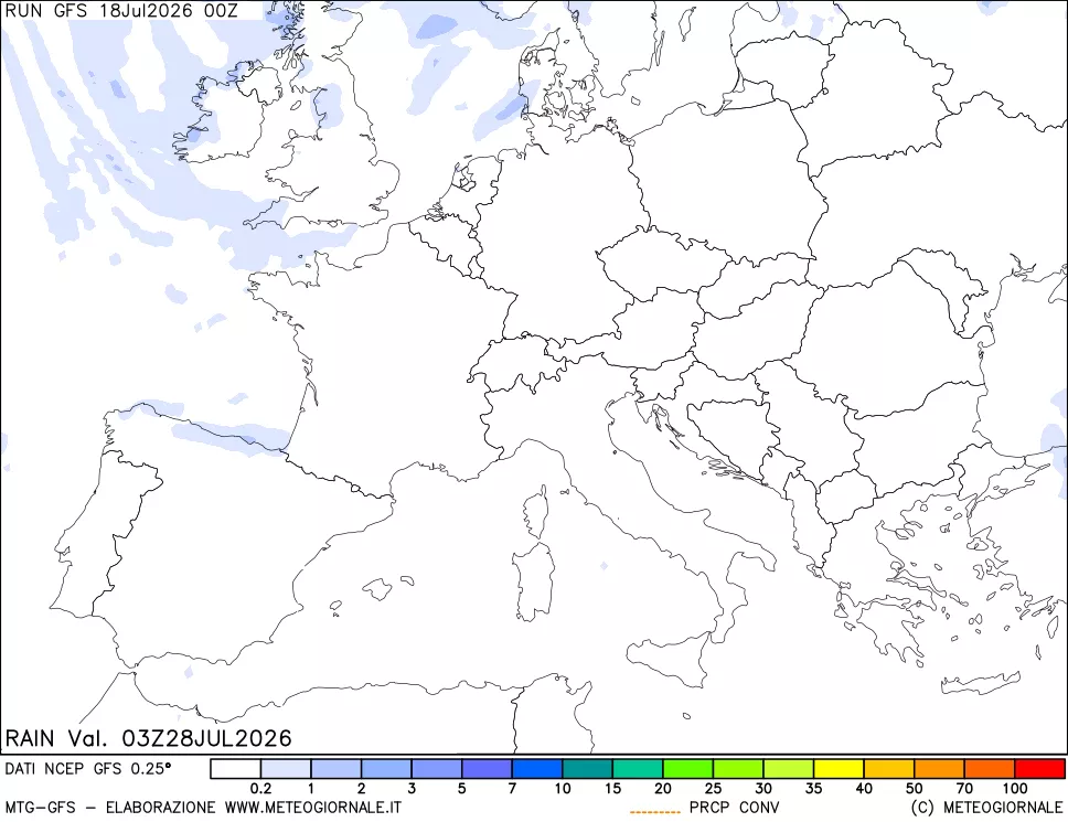 mappa Precipitazioni totali e convettive