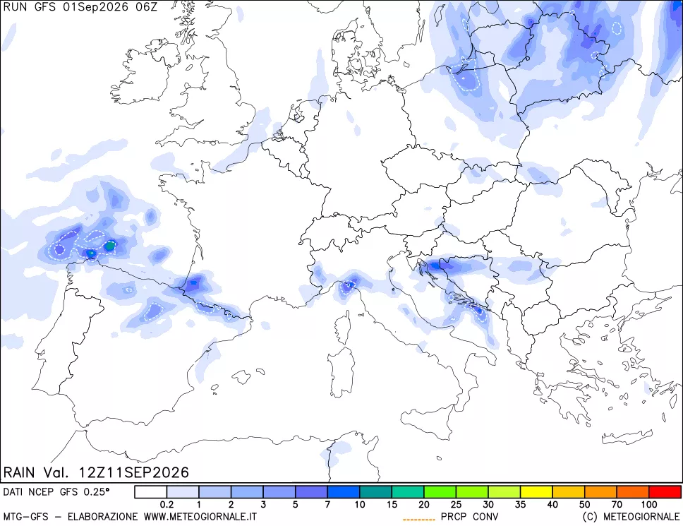 mappa Precipitazioni totali e convettive