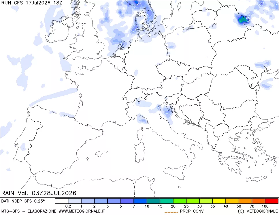 mappa Precipitazioni totali e convettive