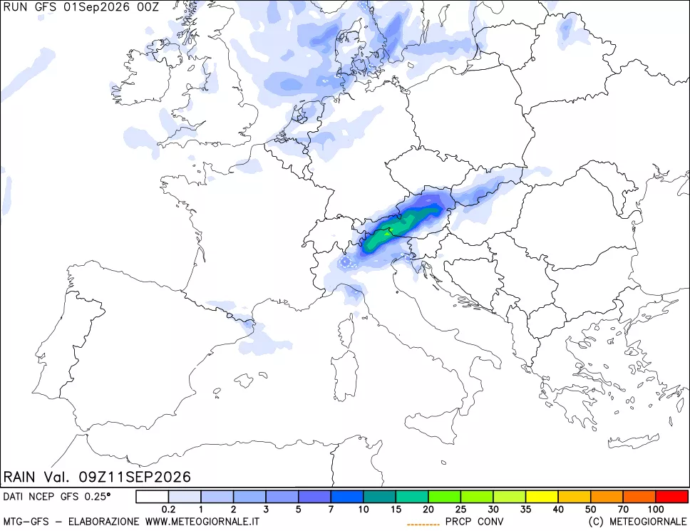 mappa Precipitazioni totali e convettive